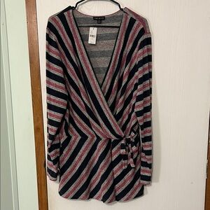 Lane Bryant Striped Faux Wrap Sweater Blouse Size 22/24
